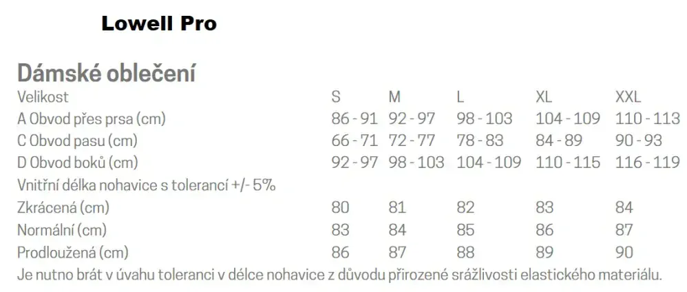Dámské 3/4 kalhoty LowellPro šipky M