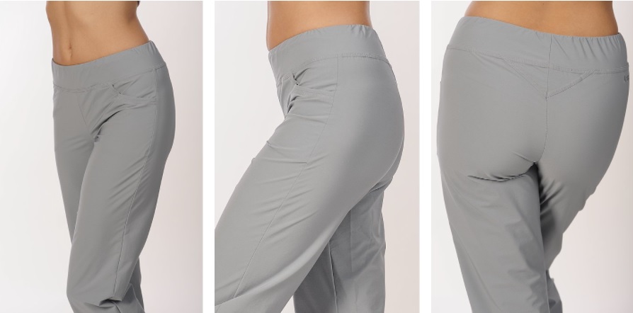 Draps dámské letní kalhoty s úzkými nohavicemi šedé S