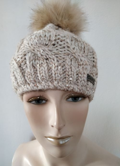 Dámská zimní čepice Capu W 396B béžová