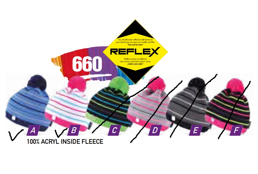 Dětská zimní čepice s bambulí a reflexními prvky