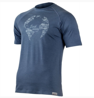 Pánské merino triko Lasting Earth modré