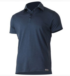 Pánská merino polo košile Lasting Eliot L tmavě modrá
